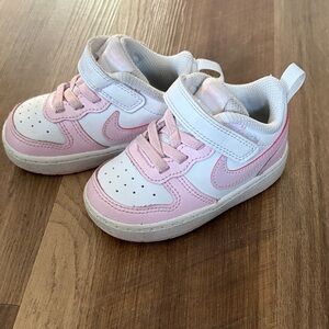 Nike Kids Pink and White Sneakers